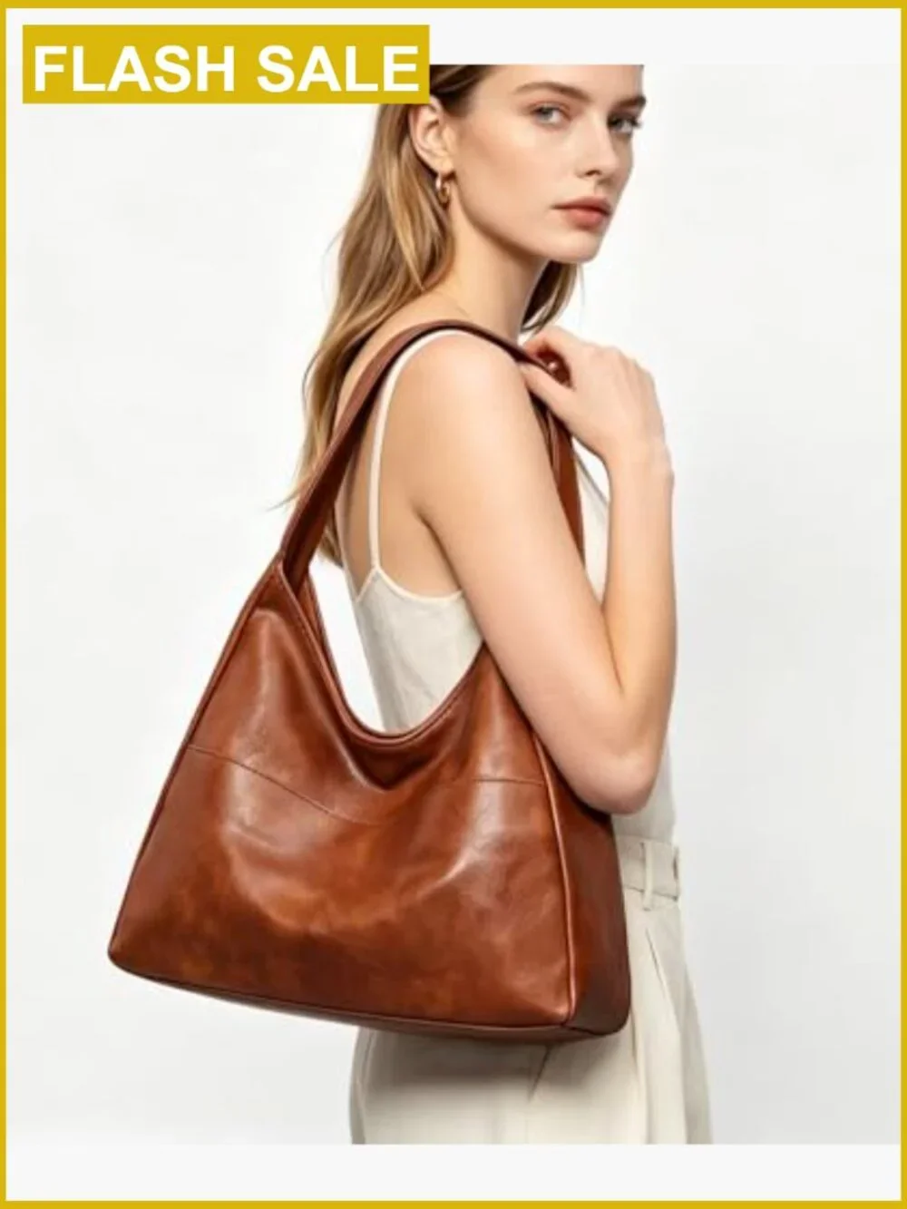 Slouchy Hobo Bag Vegan Leather Shoulder Tote Purse Womens Everyday